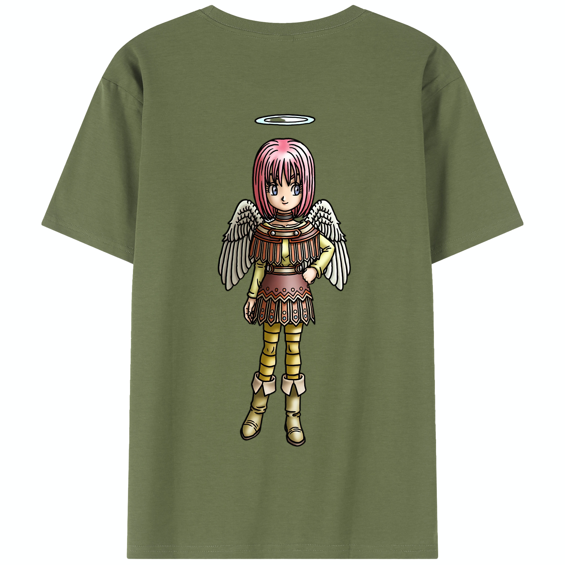 （画像用） ドラゴンクエスト Doragon Kuesuto Dragon Quest 綿100％半袖Tシャツ（背面プリント）